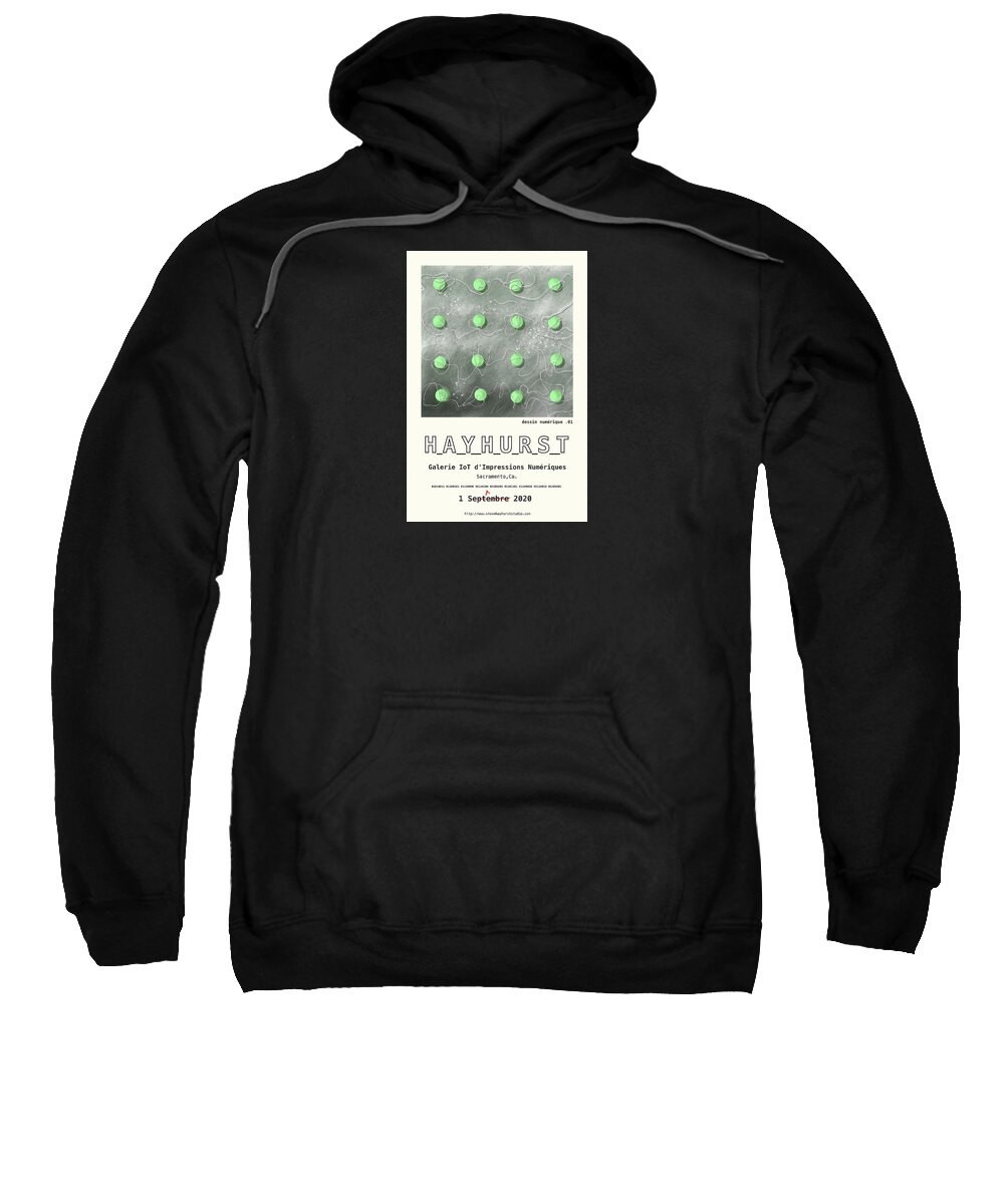 Drawing Sweatshirt featuring the digital art Drawing .01 series by Steve Hayhurst