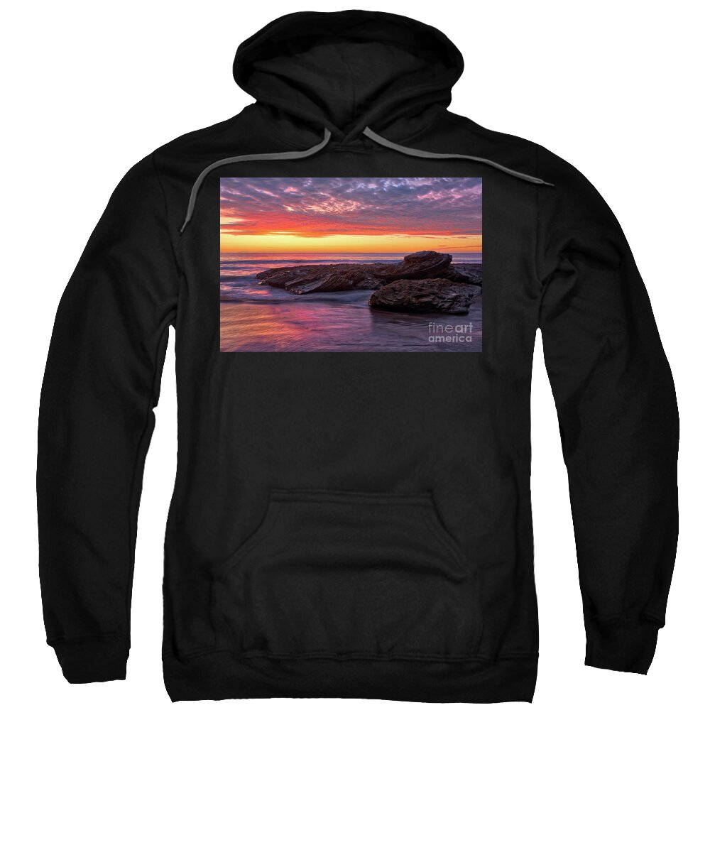 First Sweatshirt featuring the photograph End Of The First Sunset of 2020 by Eddie Yerkish