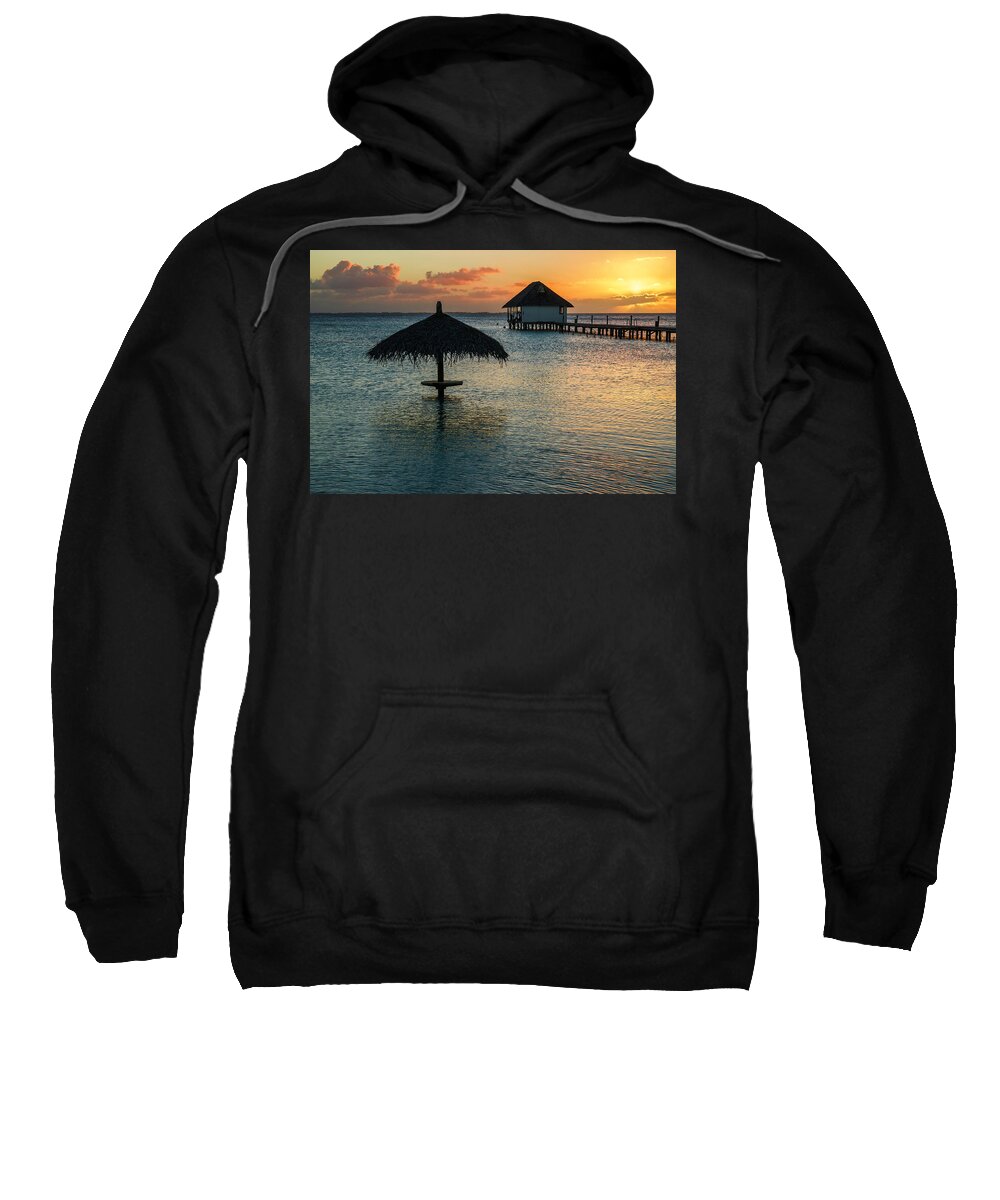 Fakarava Sweatshirt featuring the photograph Fakarava - Pearl Havaiki at sunset by Olivier Parent