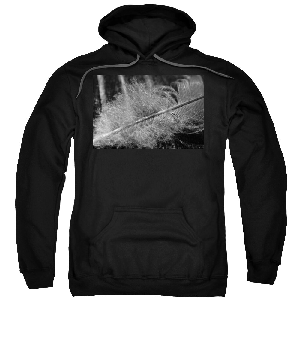 Photo Sweatshirt featuring the photograph Feather in Black and White by Evan Foster