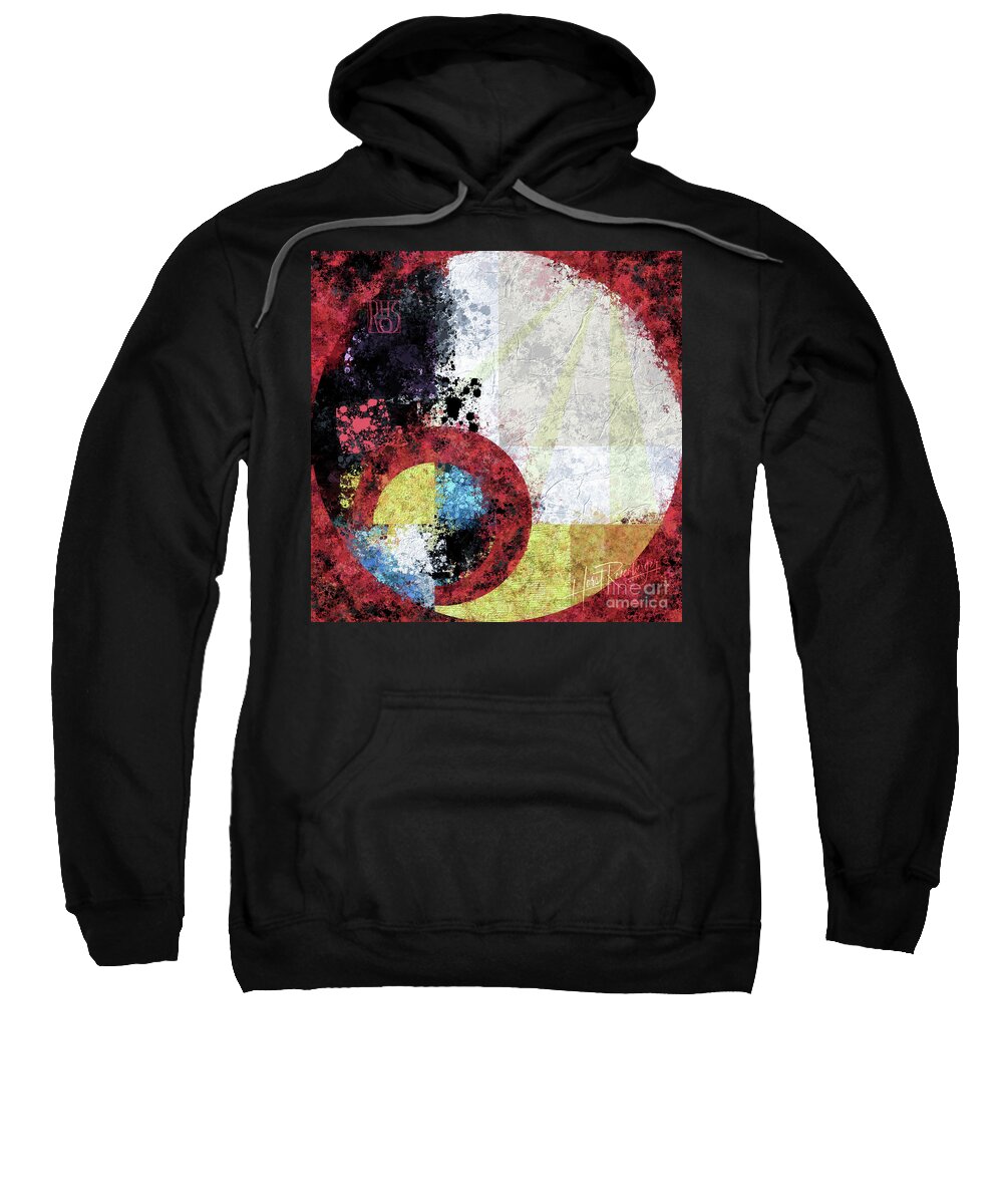 Abstract Sweatshirt featuring the painting Fiery Time Flies by Horst Rosenberger