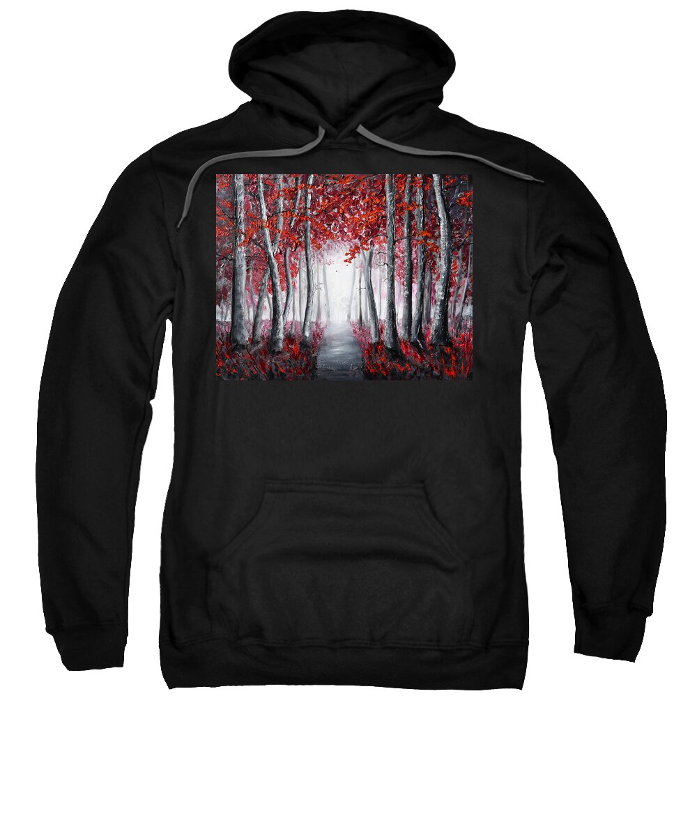 Red Poppies Sweatshirt featuring the painting Forest of Wonder by Amanda Dagg