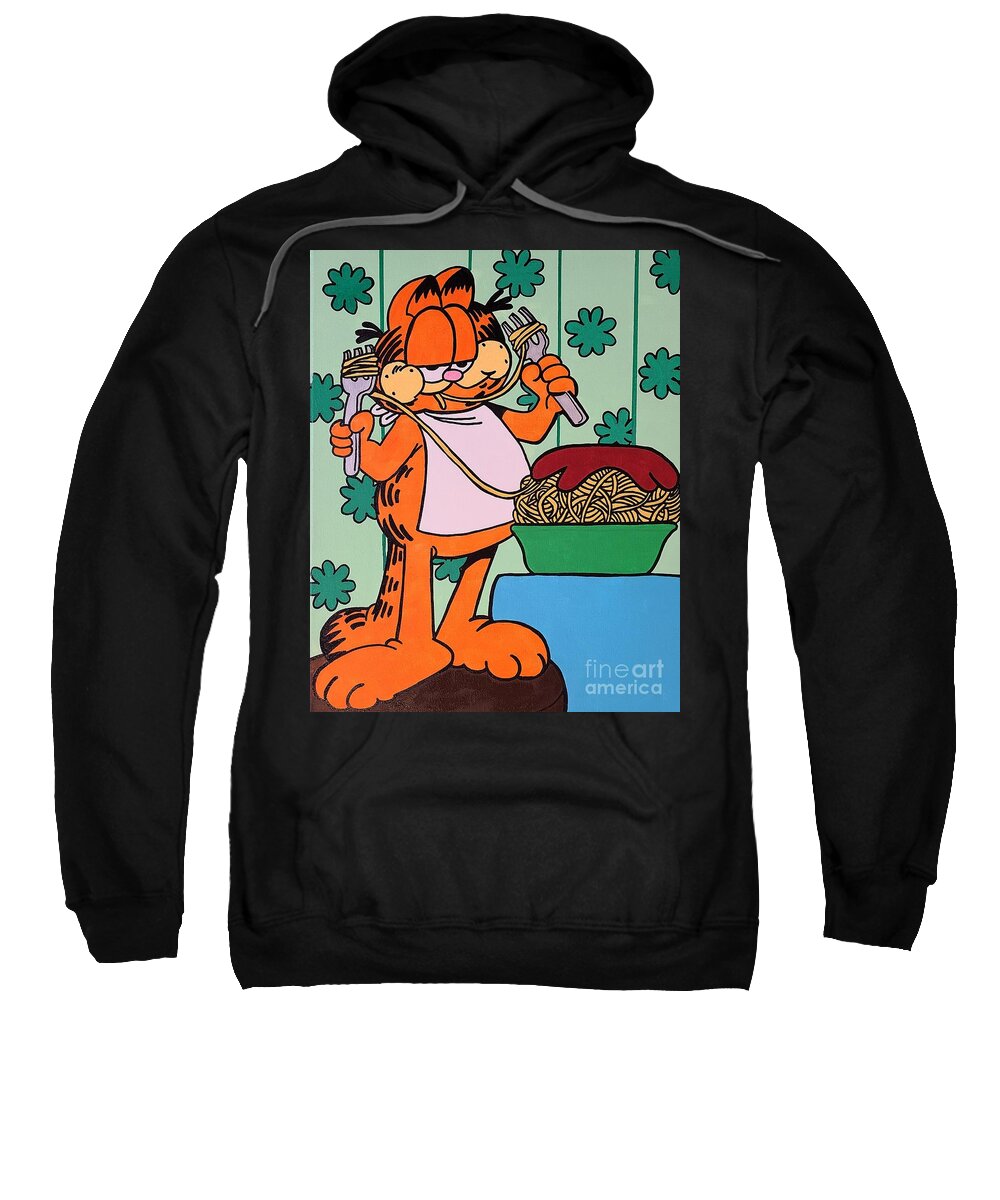 Garfield Sweatshirt featuring the painting Bon Appetit by Elena Pratt
