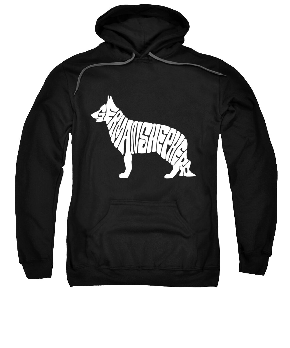 K9 Sweatshirt featuring the digital art German Shepherd Dog Word Cloud by Jacob Zelazny