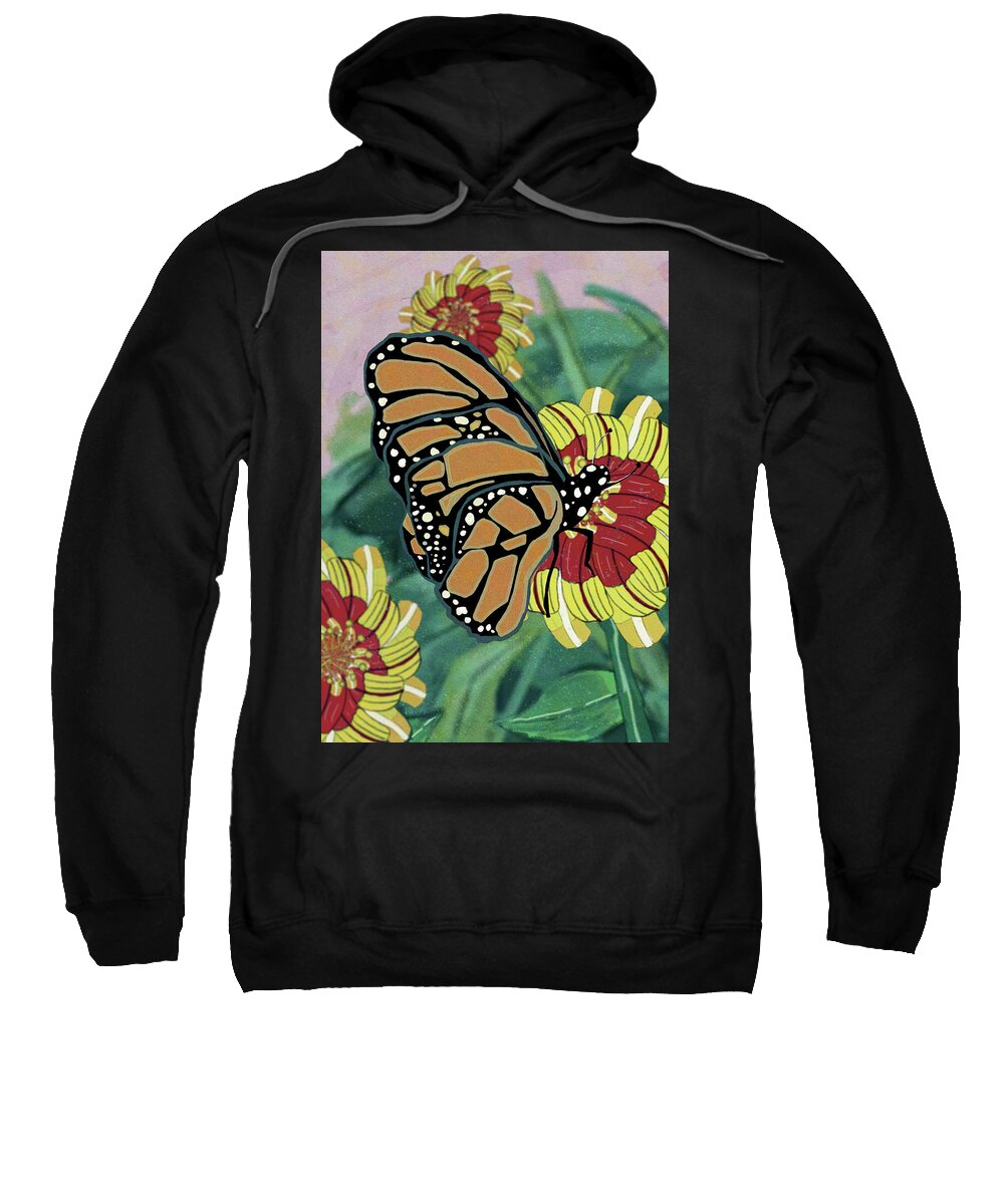 Butterfly Sweatshirt featuring the digital art Glass Butterfly by Rose Lewis