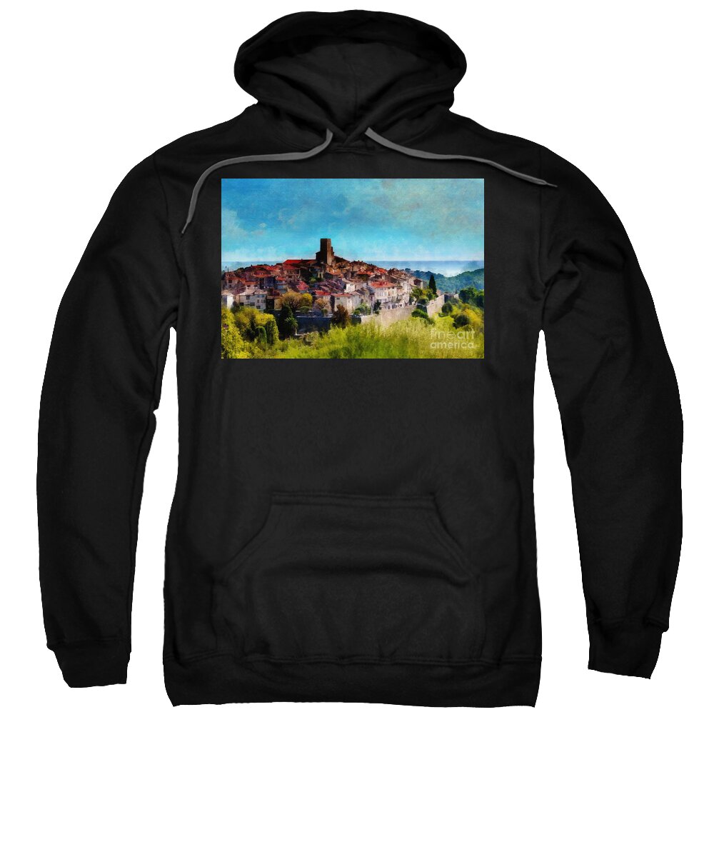 Grasse Sweatshirt featuring the digital art Grasse, French Riviera by Jerzy Czyz