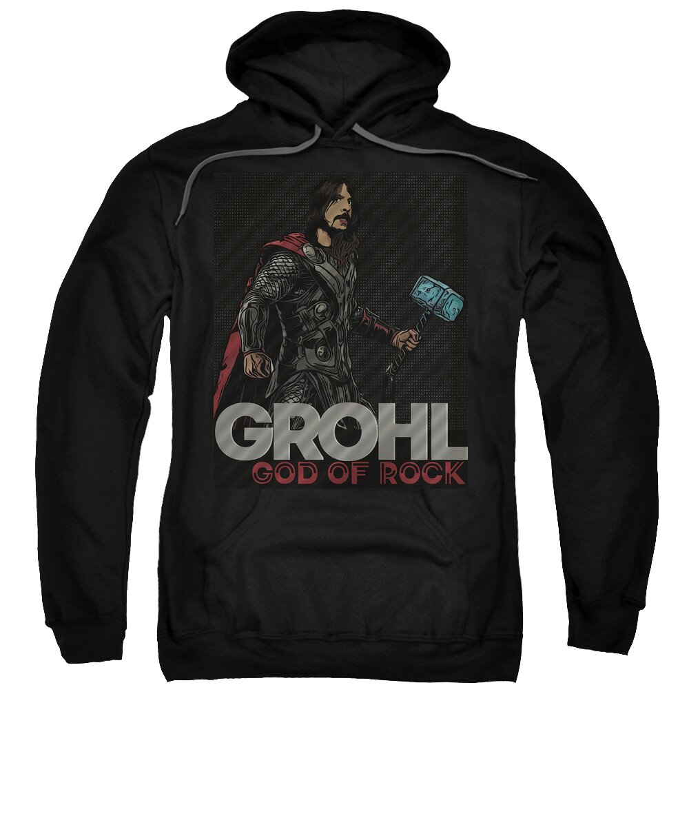 Dave Grohl Sweatshirt featuring the digital art And The Thunder Grohls by Christina Rick