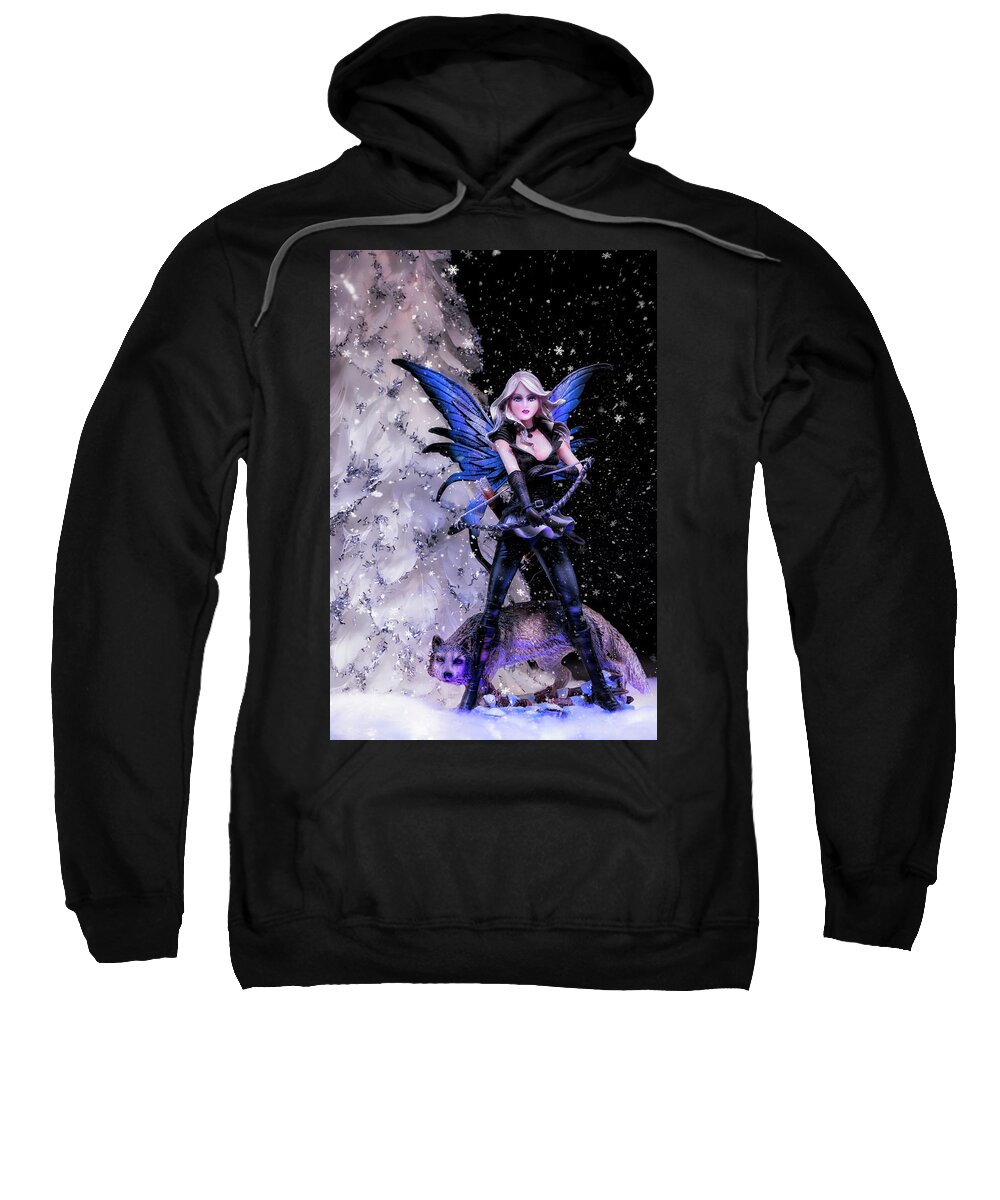 Snow Sweatshirt featuring the photograph Guardian of Christmas Spirit by Bill and Linda Tiepelman