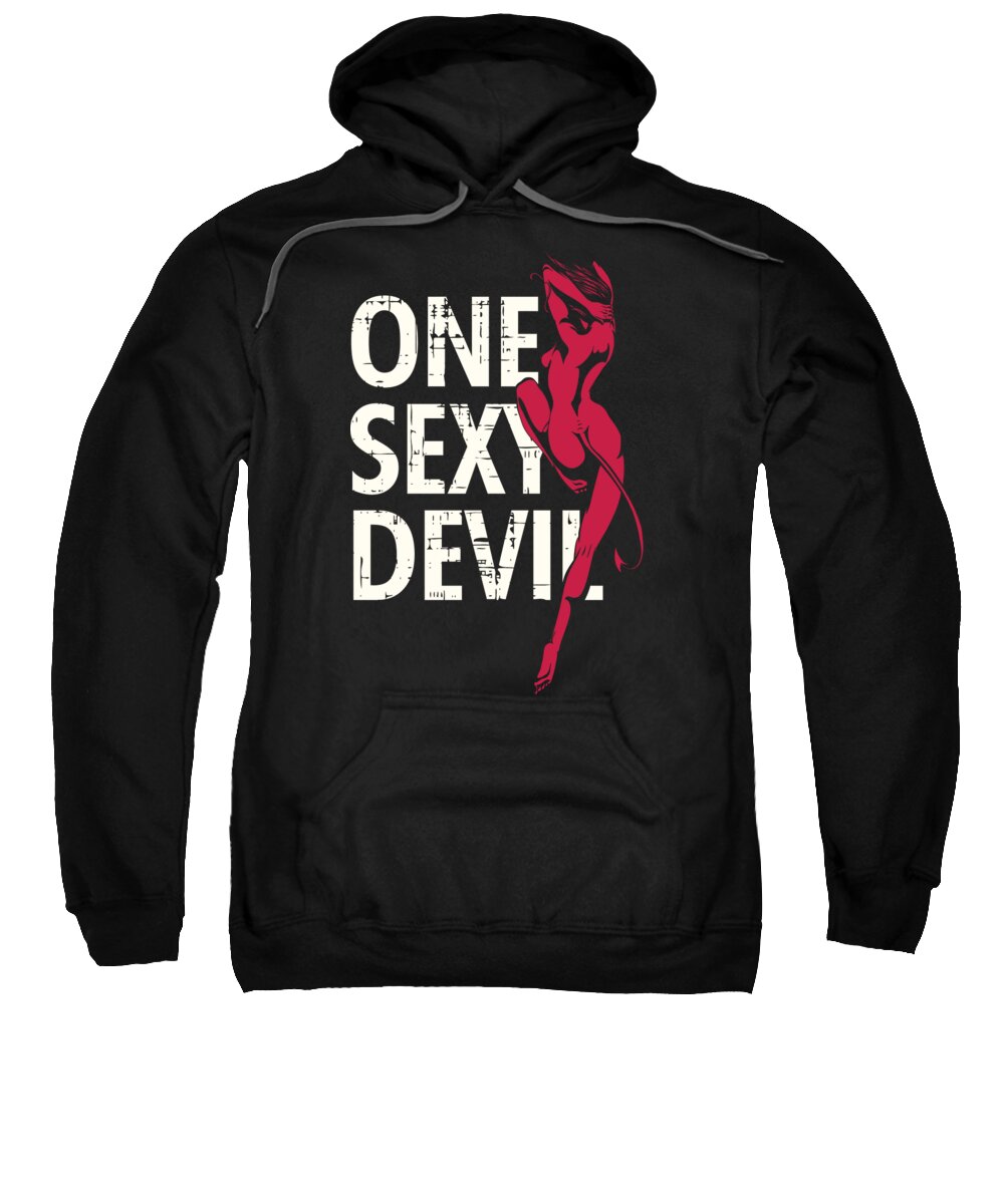 Halloween Sweatshirt featuring the digital art Halloween One Sexy Devil Woman by Jacob Zelazny