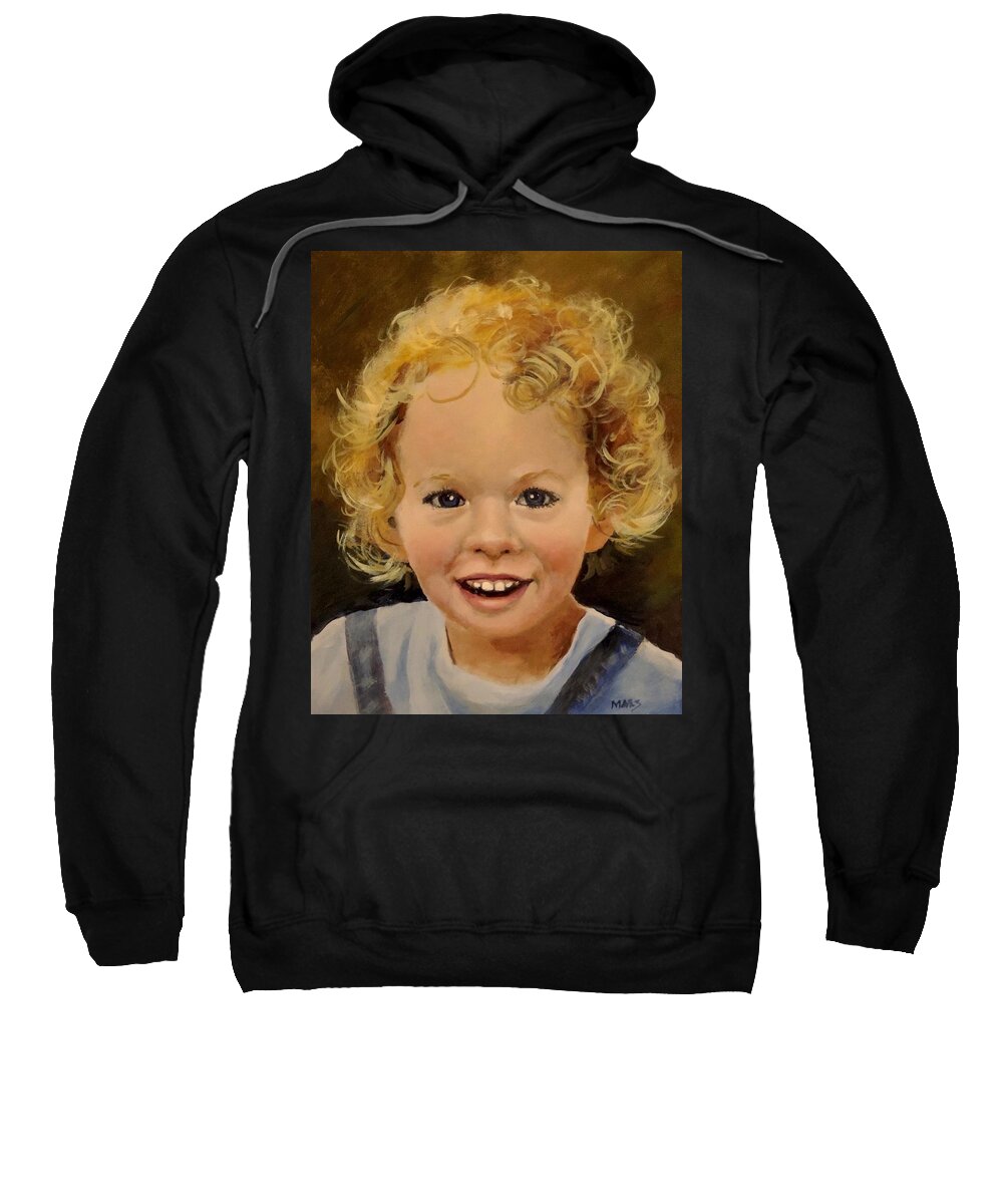 Little Girl Sweatshirt featuring the painting Happiness in Curls by Walt Maes
