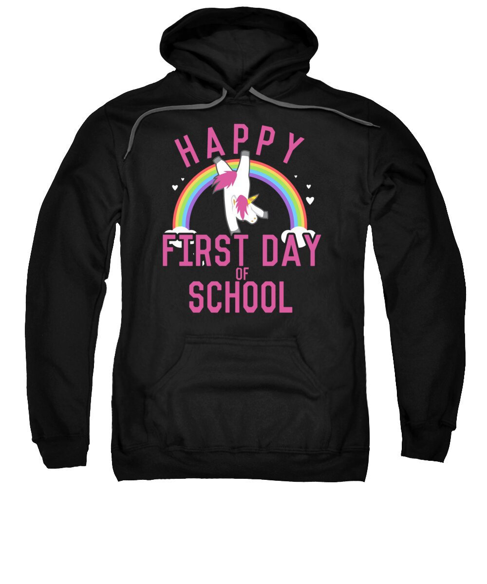 Unicorn Sweatshirt featuring the digital art Happy First Day of School by Flippin Sweet Gear