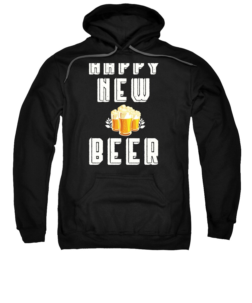 New Year Sweatshirt featuring the digital art Happy New Beer Welcome Year 2020 Fireworks Gift by Haselshirt
