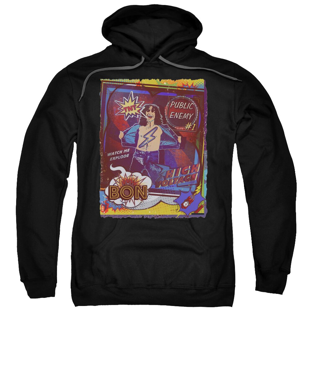 Acdc Sweatshirt featuring the digital art High Voltage Comic Book Cover by Christina Rick