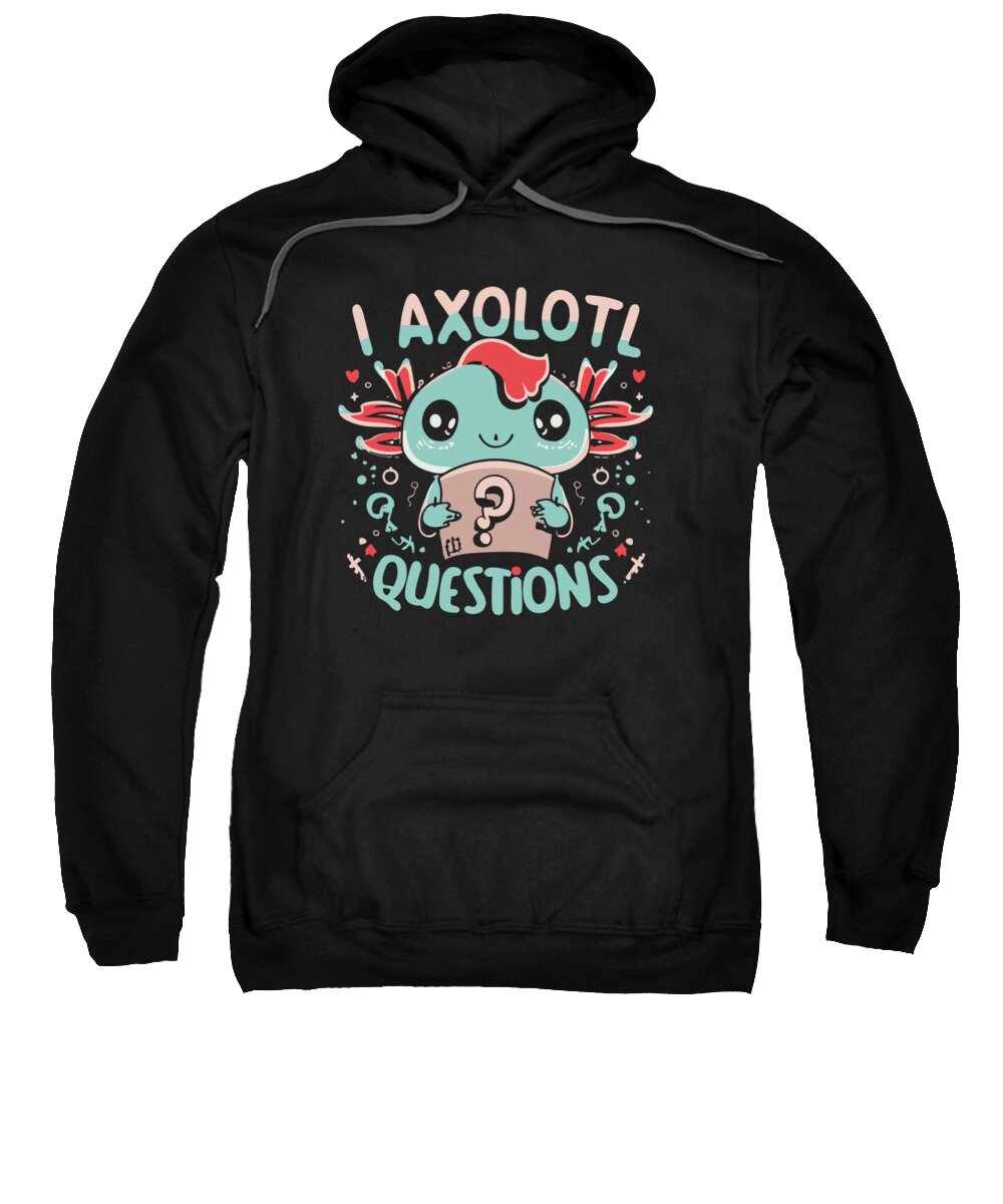 Christmas 2023 Sweatshirt featuring the digital art I Axolotl Questions Retro Funny Gift by Flippin Sweet Gear