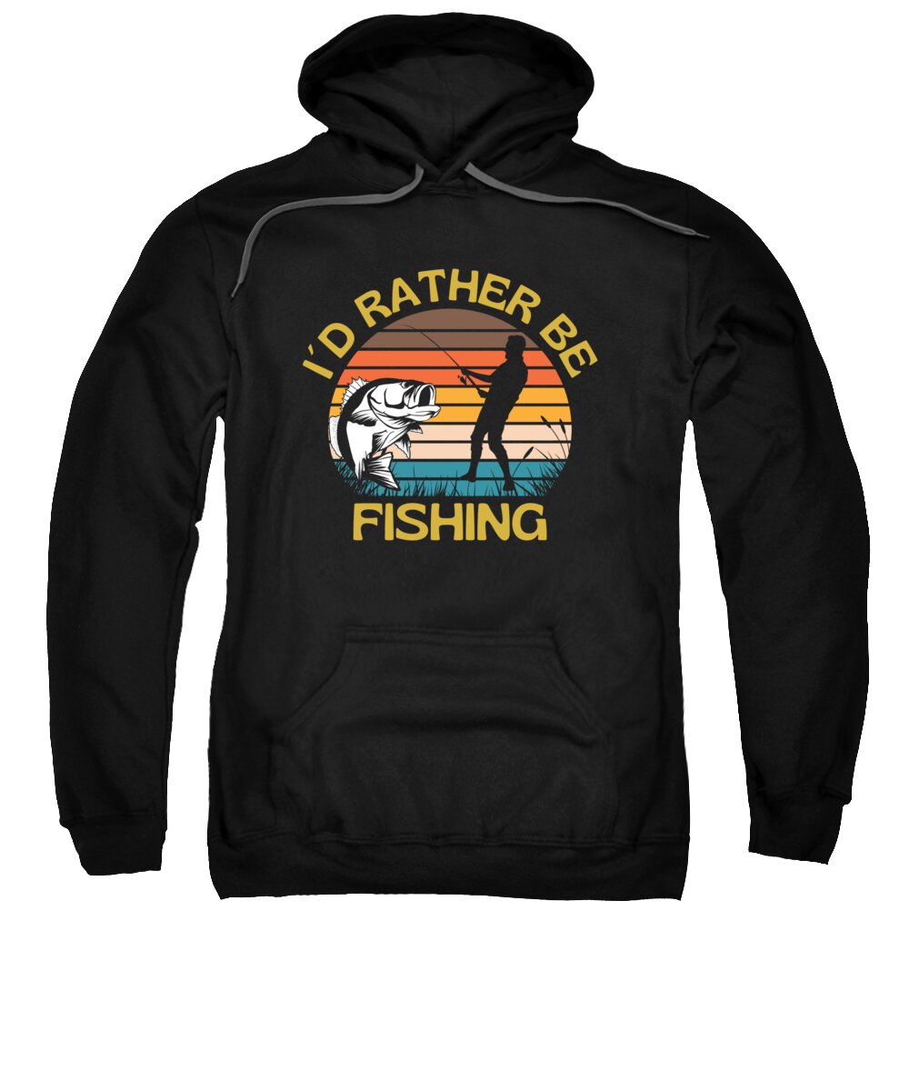 I Would Rather Be Fishing Retro Vintage Adult Pull-Over Hoodie by  OrganicFoodEmpire - Pixels