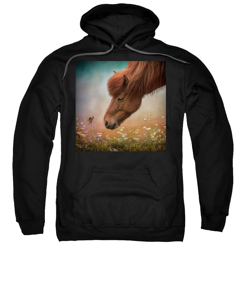 Icelandic Horse Sweatshirt featuring the digital art Icelandic Horse by Maggy Pease