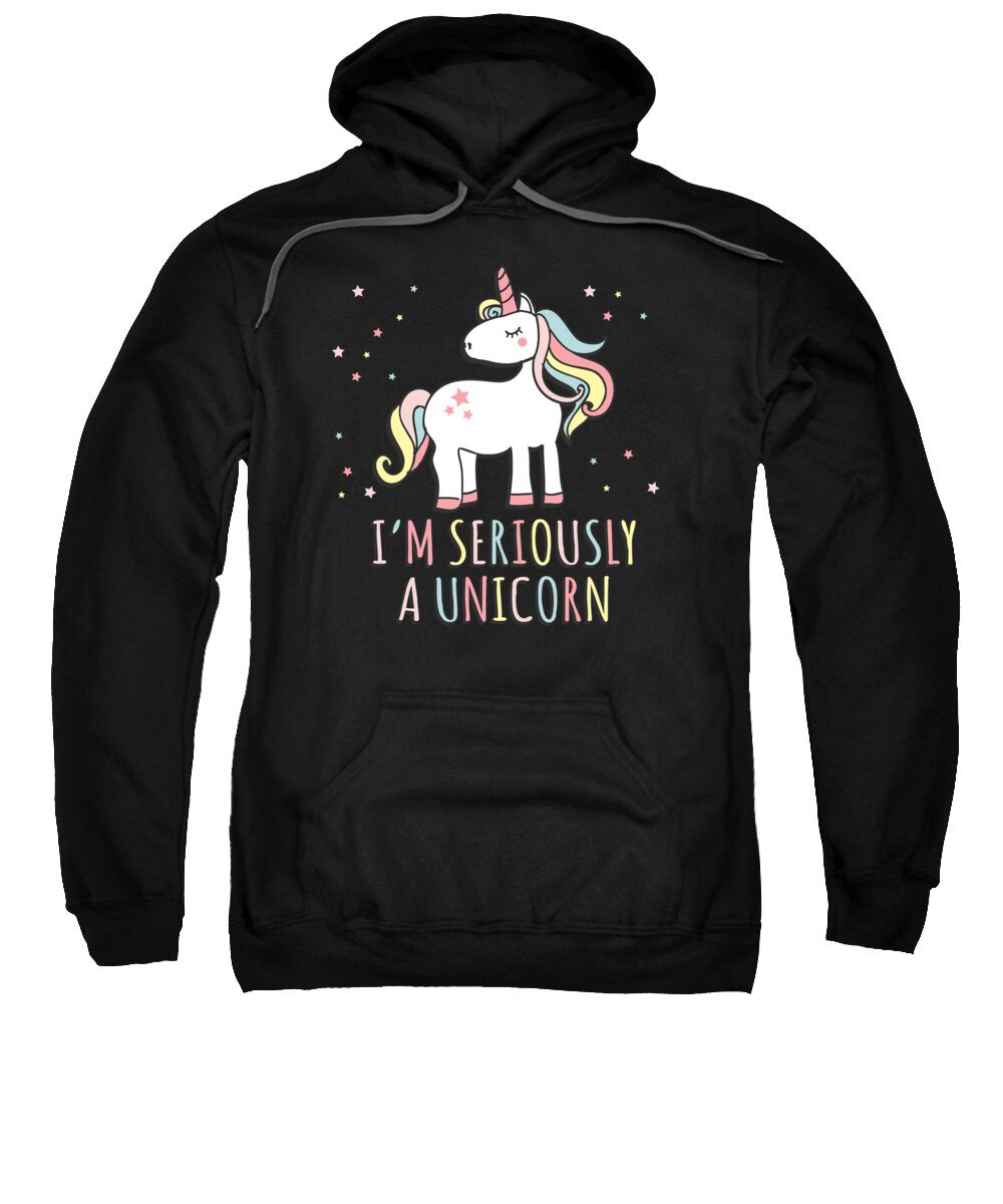 Rainbows Sweatshirt featuring the digital art Im Seriously a Unicorn by Flippin Sweet Gear