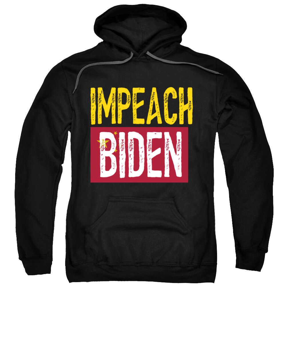Impeach Biden Sweatshirt featuring the digital art Impeach Joe Biden by Tinh Tran Le Thanh