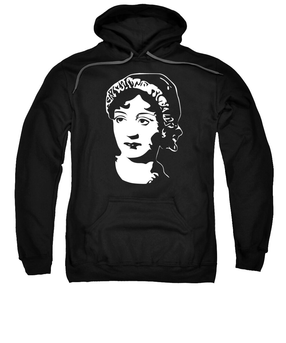 Jane Austen Sweatshirt featuring the digital art Jane Austen by Megan Miller