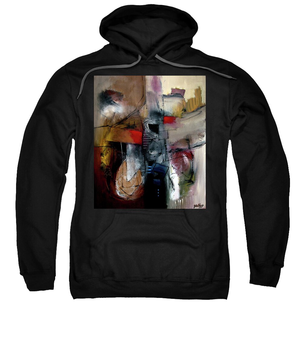 Abstract Sweatshirt featuring the painting Jazzology by Jim Stallings