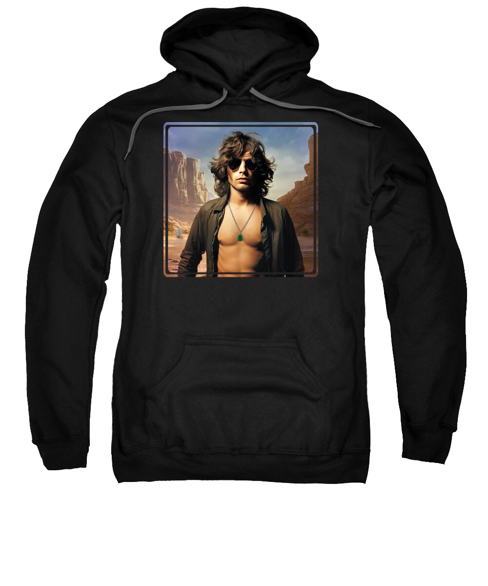  Jim Morrison Sweatshirt featuring the digital art Jim Morrison 9 by Mark Ashkenazi