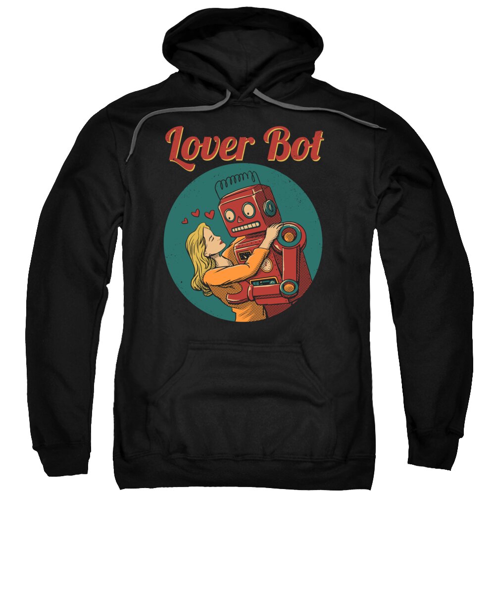 Retro Sweatshirt featuring the digital art Lover Bot by Vincent Trinidad