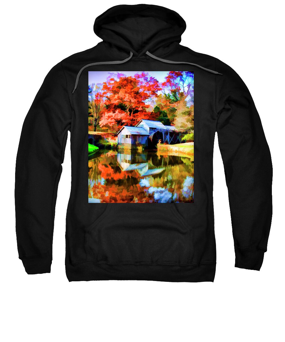 Mill Sweatshirt featuring the photograph Mabry Mill Faux Painting by Bill Barber