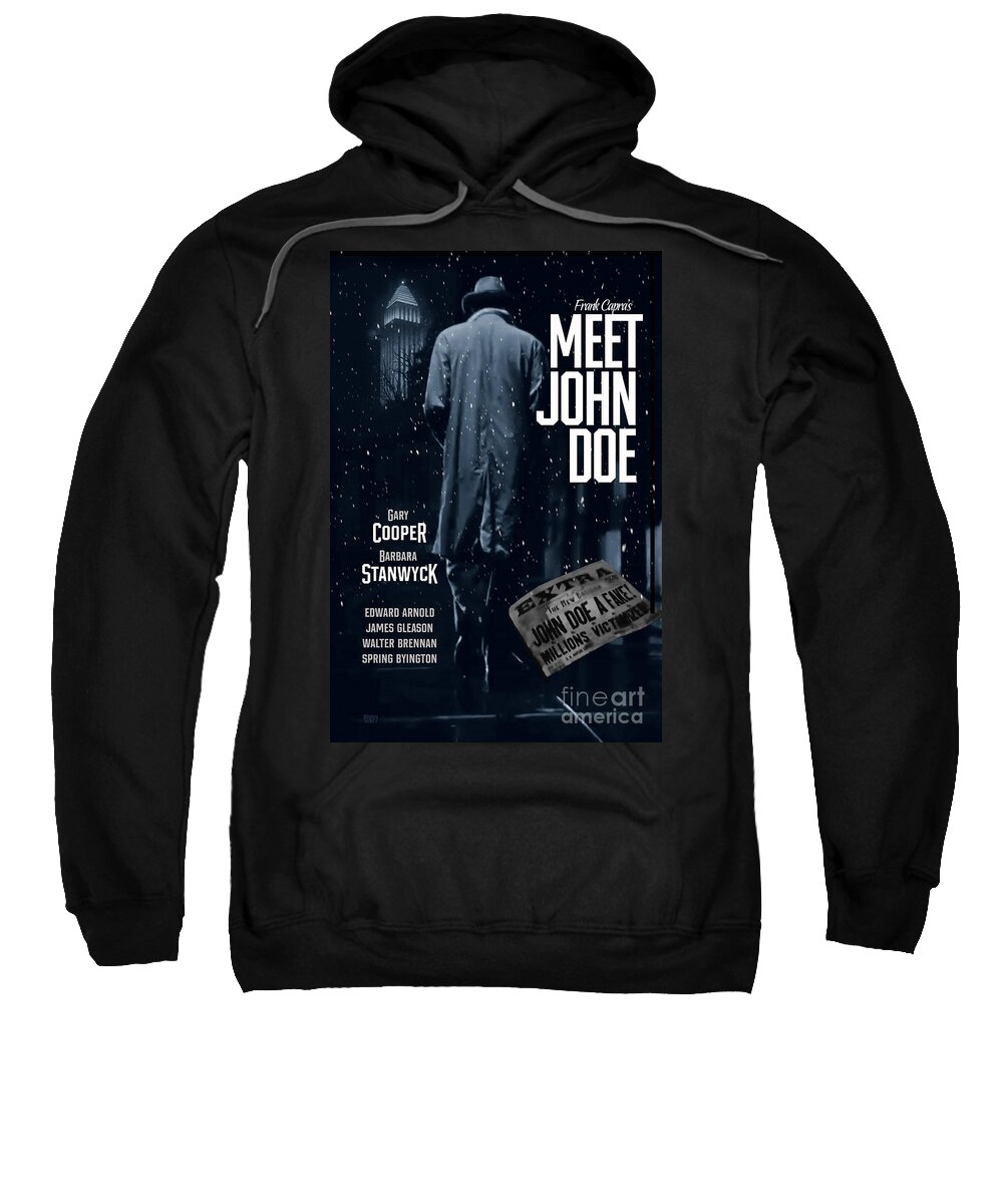 Meet John Doe Sweatshirt featuring the digital art Meet John Doe Movie Poster by Brian Watt