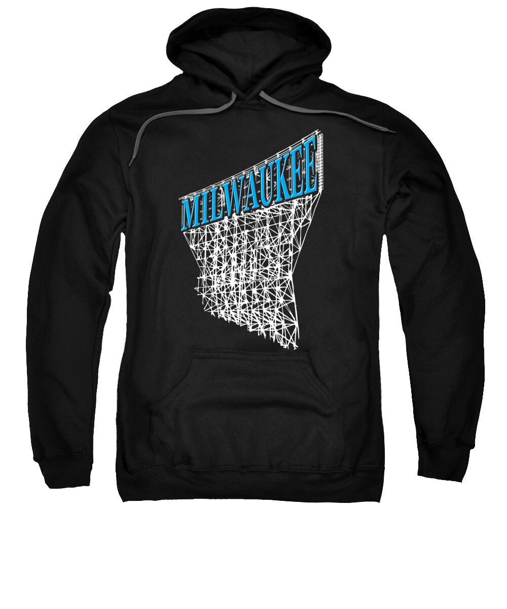 Milwaukee Sweatshirt featuring the digital art Milwaukee, Wisconsin Industrial Typographic Design by Lance Gambis