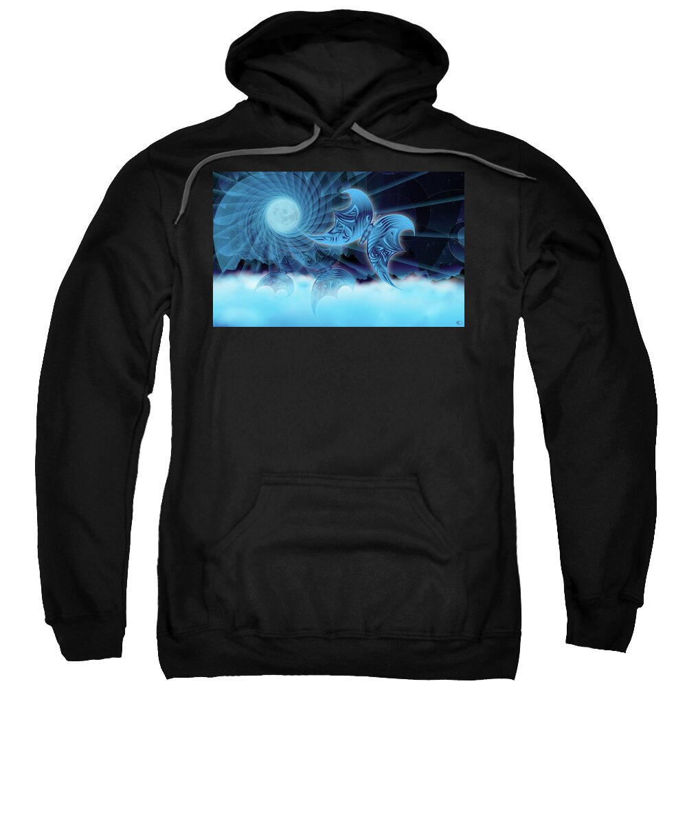 Butterfly Sweatshirt featuring the digital art Misty Mountains by Kenneth Armand Johnson