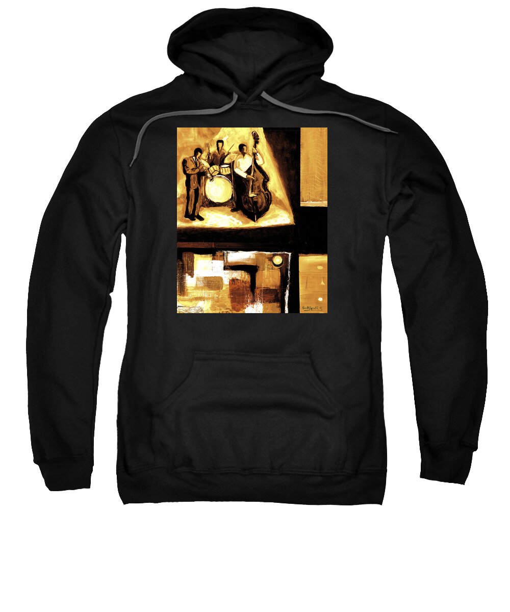 Everett Spruill Sweatshirt featuring the painting Modern Jazz Number Two by Everett Spruill