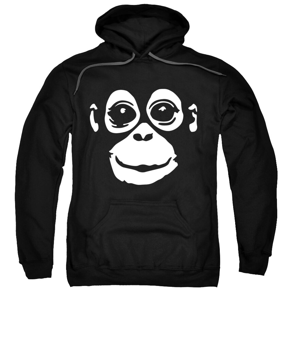 Monkey Sweatshirt featuring the digital art Monkey Face by Tinh Tran Le Thanh