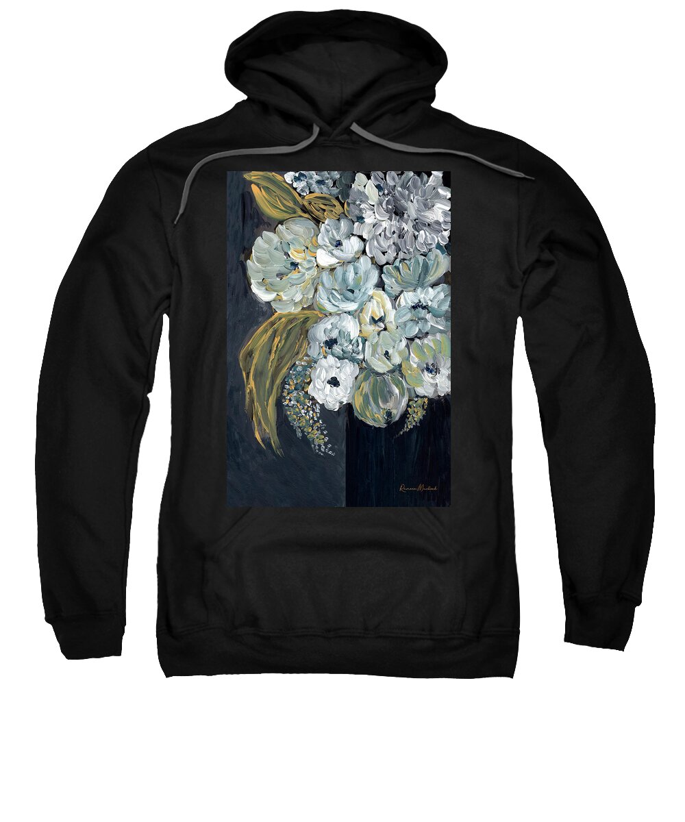 Floral Sweatshirt featuring the digital art Moonlight Mystic I by Ramona Murdock