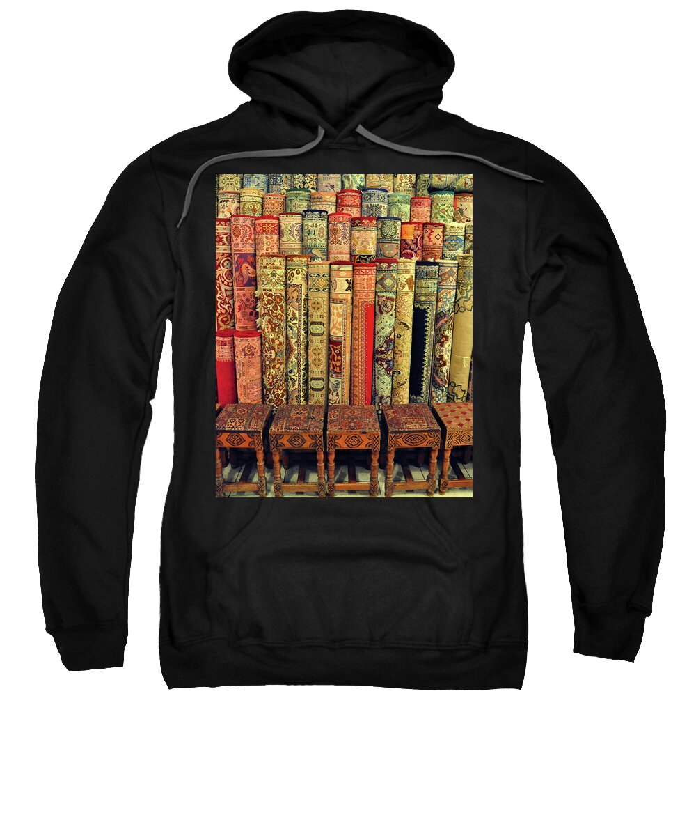 Rugs Sweatshirt featuring the photograph Moroccan Rugs by Denise Strahm