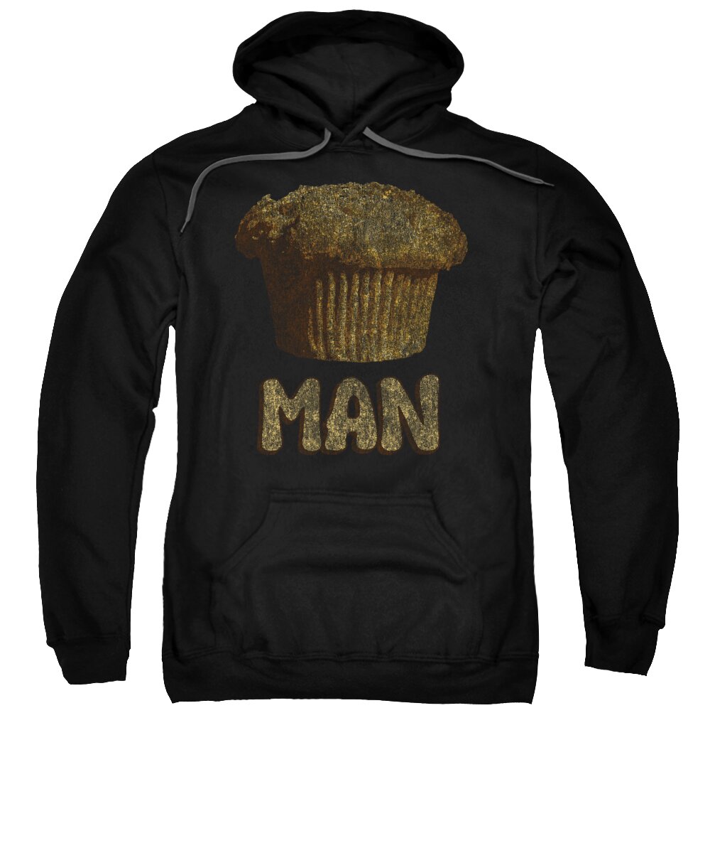 Funny Sweatshirt featuring the digital art Muffin Man Retro by Flippin Sweet Gear