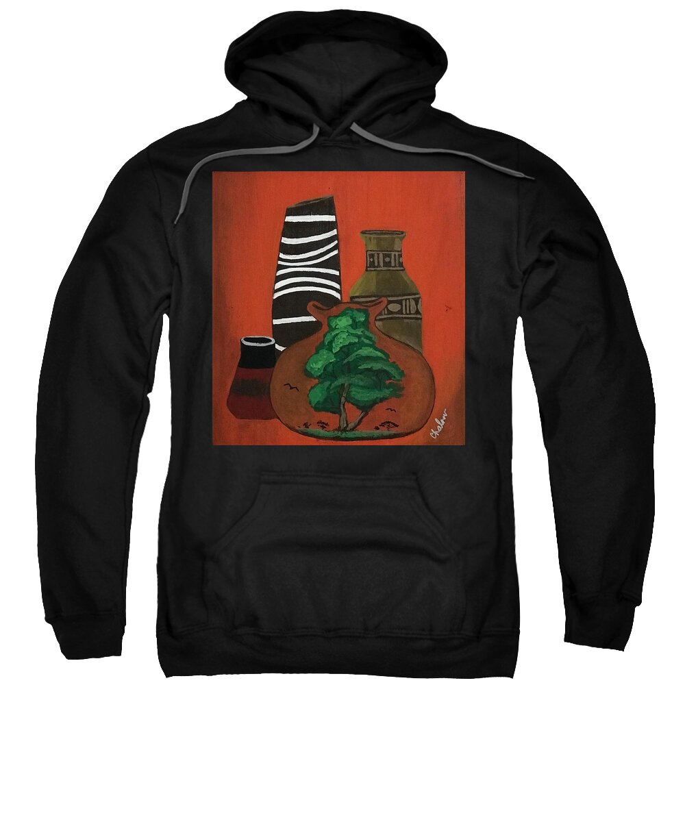  Sweatshirt featuring the painting Nature Vase by Charles Young