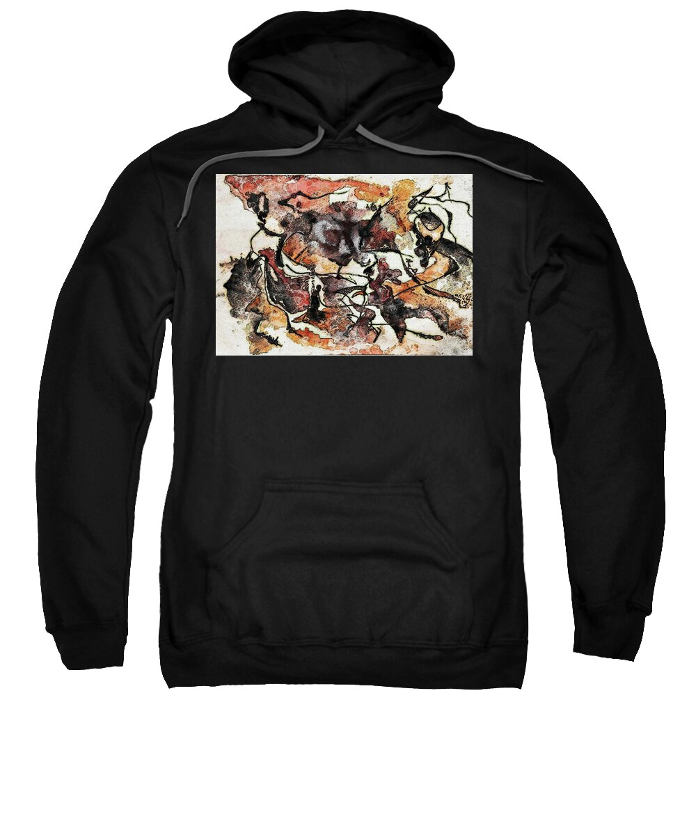 Abstract Mixed Media Painting Sweatshirt featuring the digital art No.2 by Wolfgang Schweizer