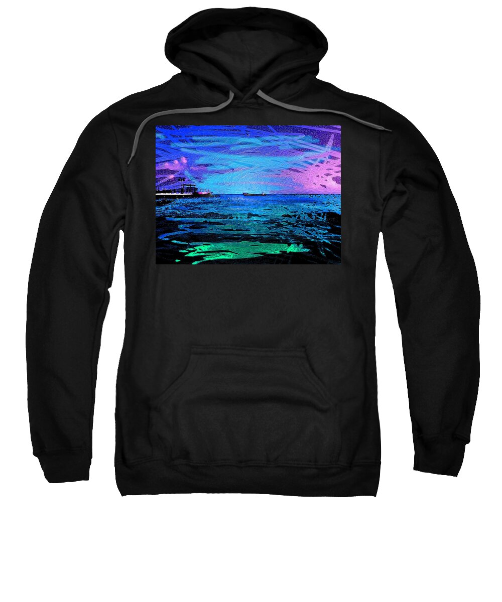 Ocean Stars 2 Sweatshirt featuring the digital art Ocean Stars 2 by Aldane Wynter