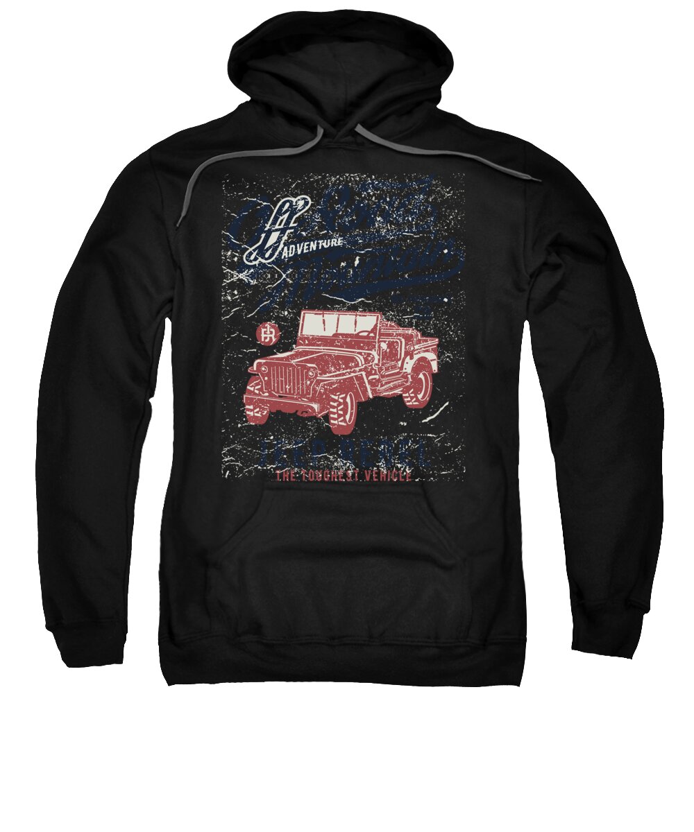 Mud Sweatshirt featuring the digital art Off Road Adventure Mountain Jeep Rebel by Jacob Zelazny