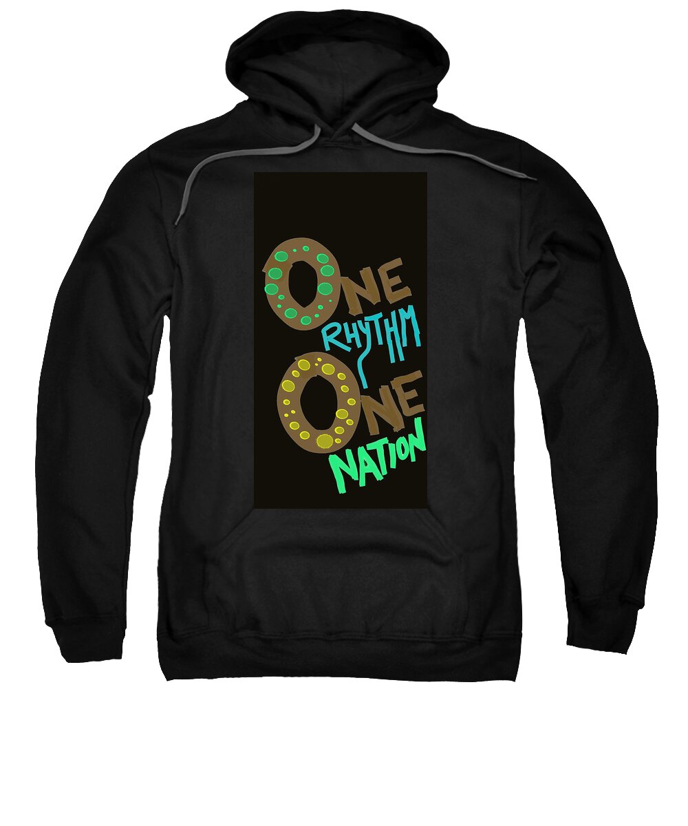  Sweatshirt featuring the digital art One Rhythm One Nation Donuts by Tony Camm