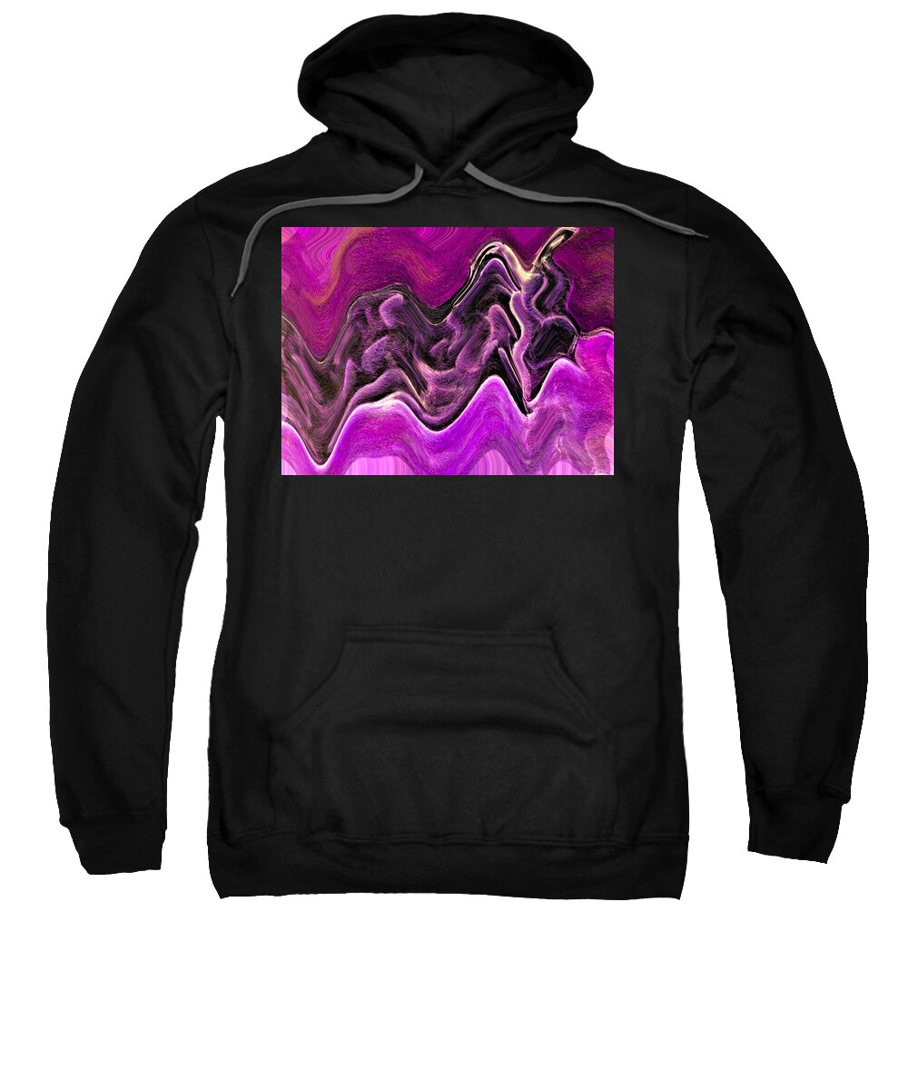 Abstract Sweatshirt featuring the digital art Open Oyster Abstract - Purple by Ronald Mills