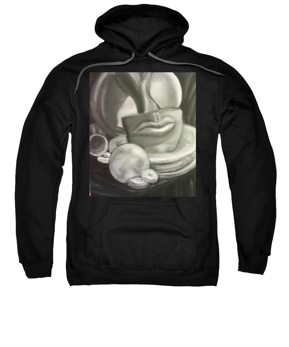 Surreal Abstract- Kissable Lips-powdered Doughnuts Sweatshirt featuring the painting Oral Fixation by Suzanne Berthier
