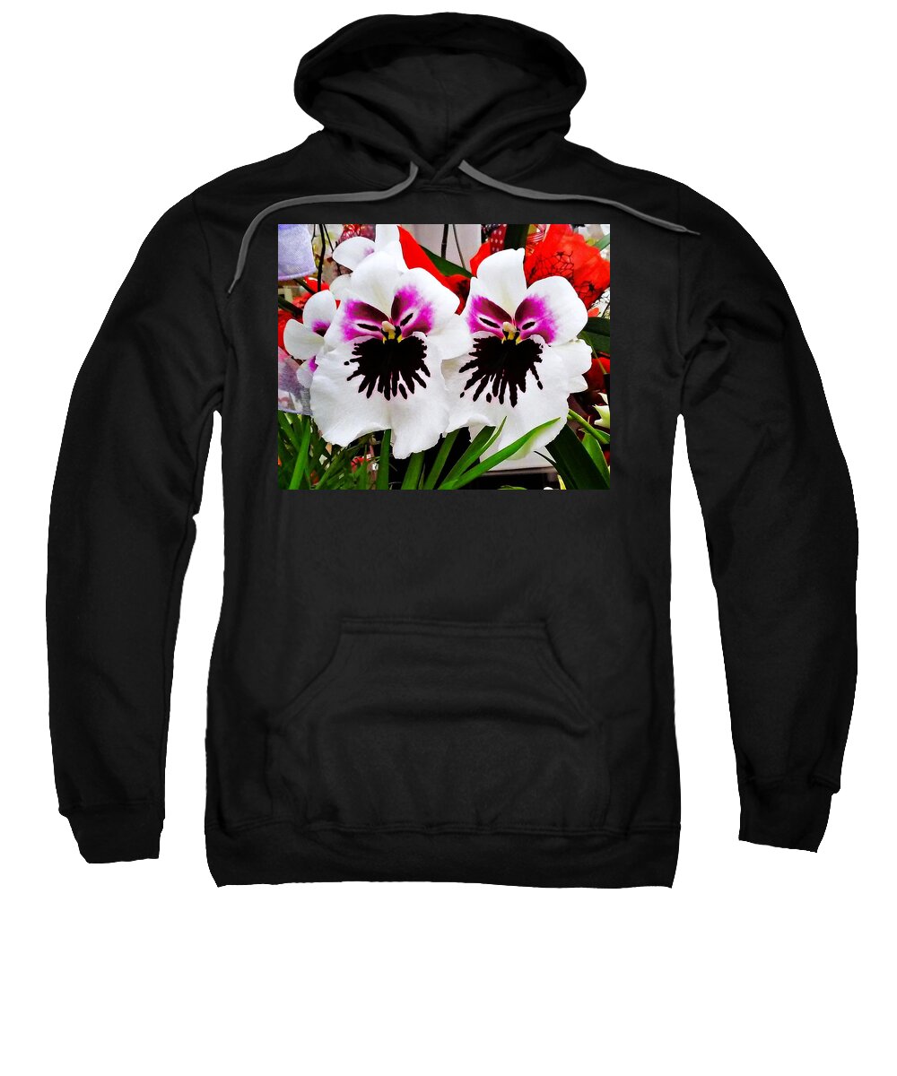 Orchids Sweatshirt featuring the photograph Orchid Faces by Andrew Lawrence