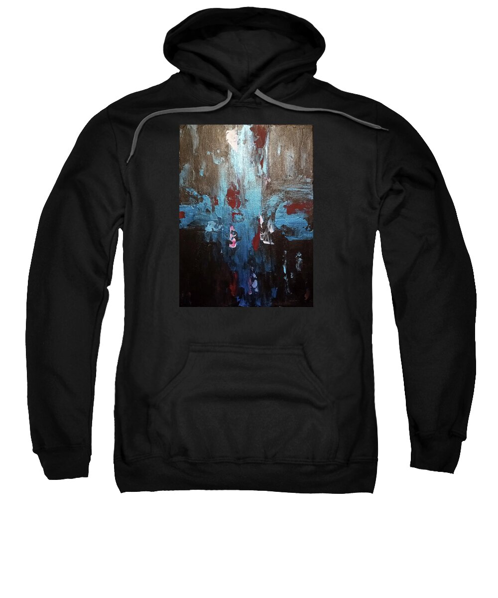 Metallic Sweatshirt featuring the painting Out of the Blue by Eseret Art
