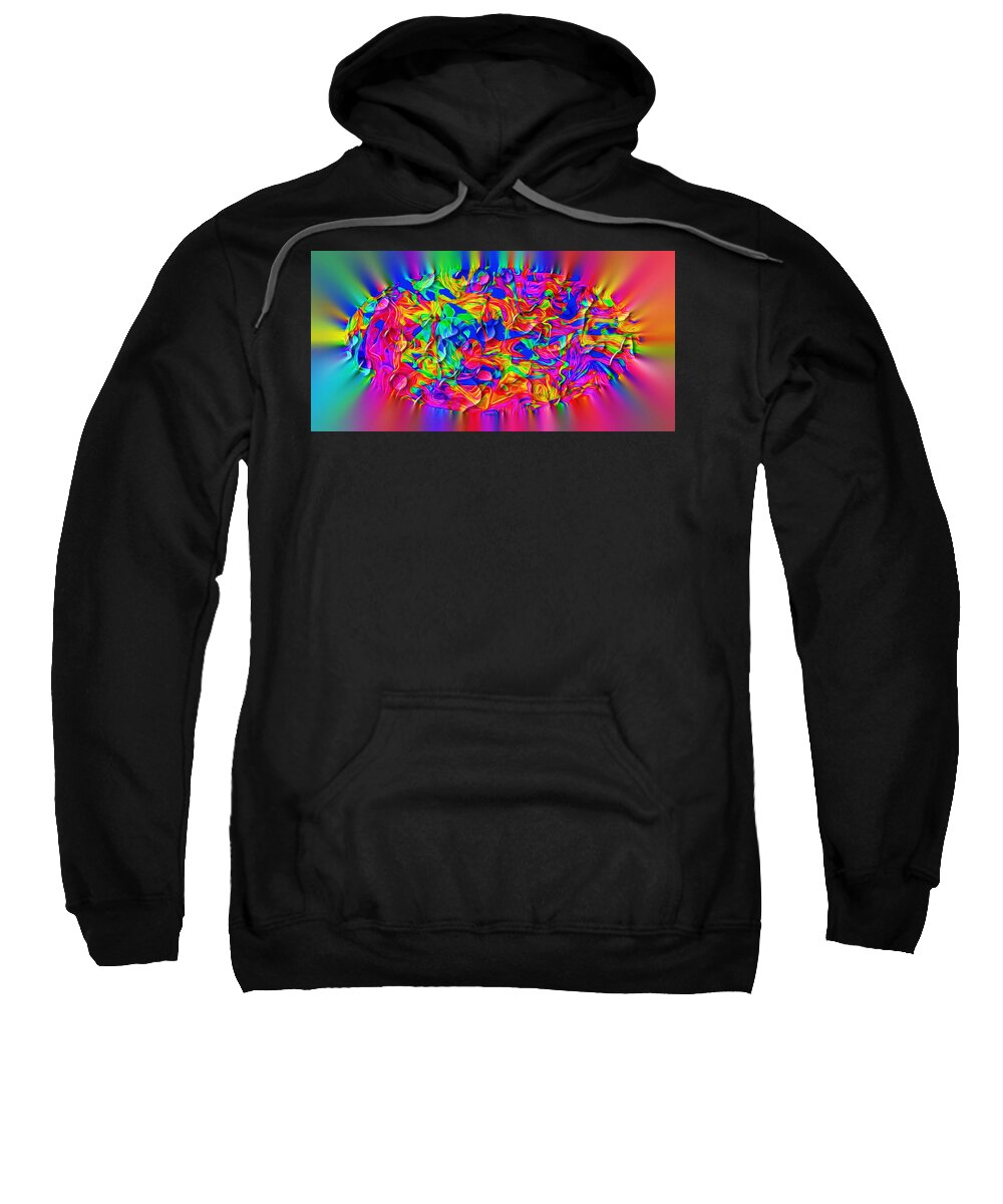 3d Sweatshirt featuring the painting Paint and Bubbles by George Art Gallery
