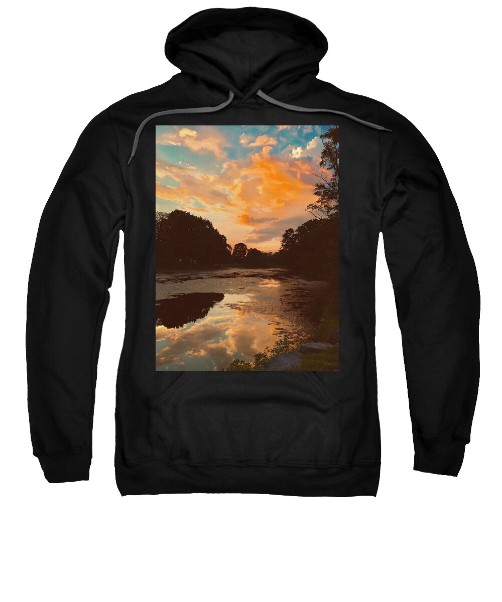 Skyline Sweatshirt featuring the photograph Painterly Sky Reflection by Lisa Pearlman