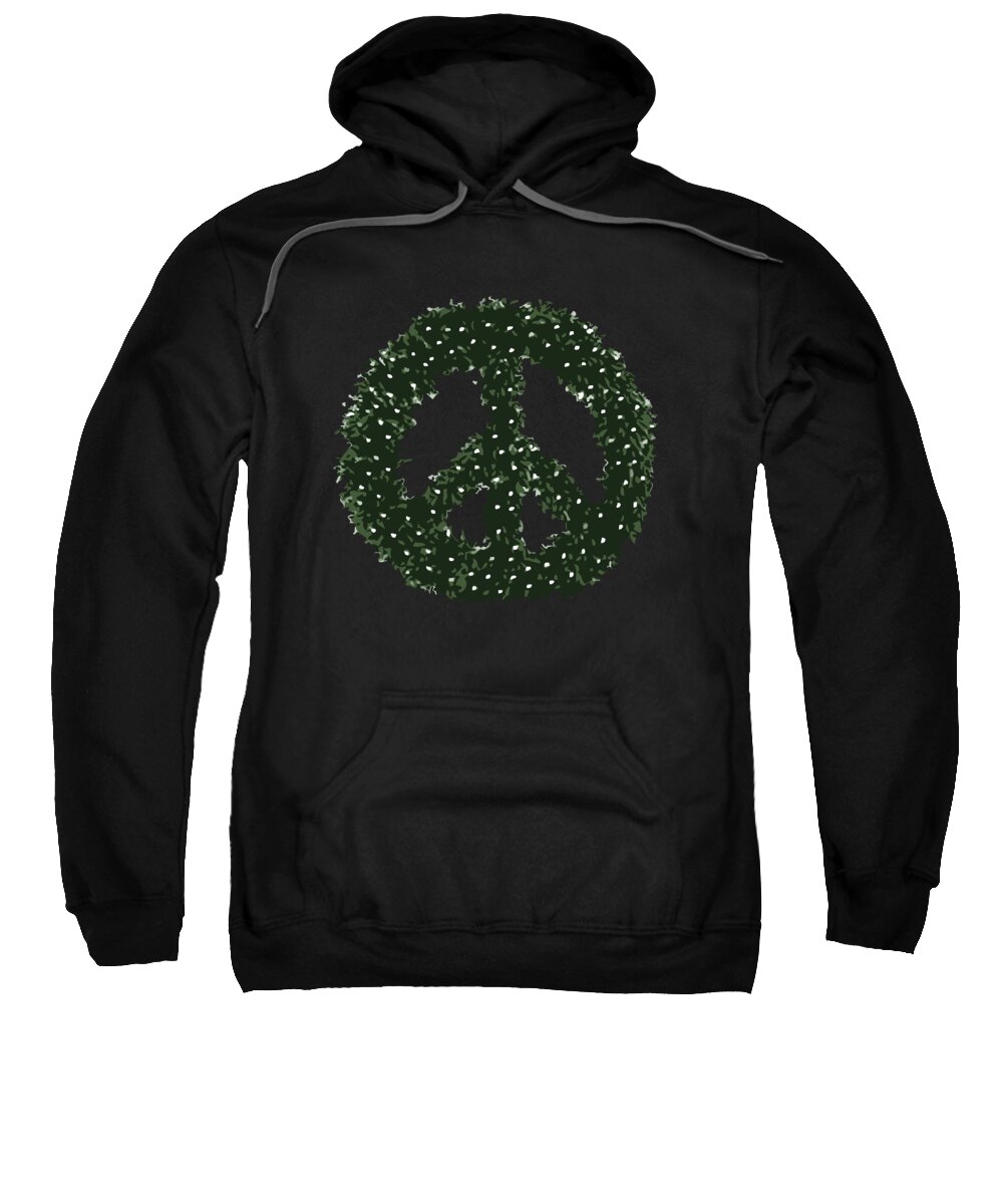 Christmas 2023 Sweatshirt featuring the digital art Peace Wreath by Flippin Sweet Gear