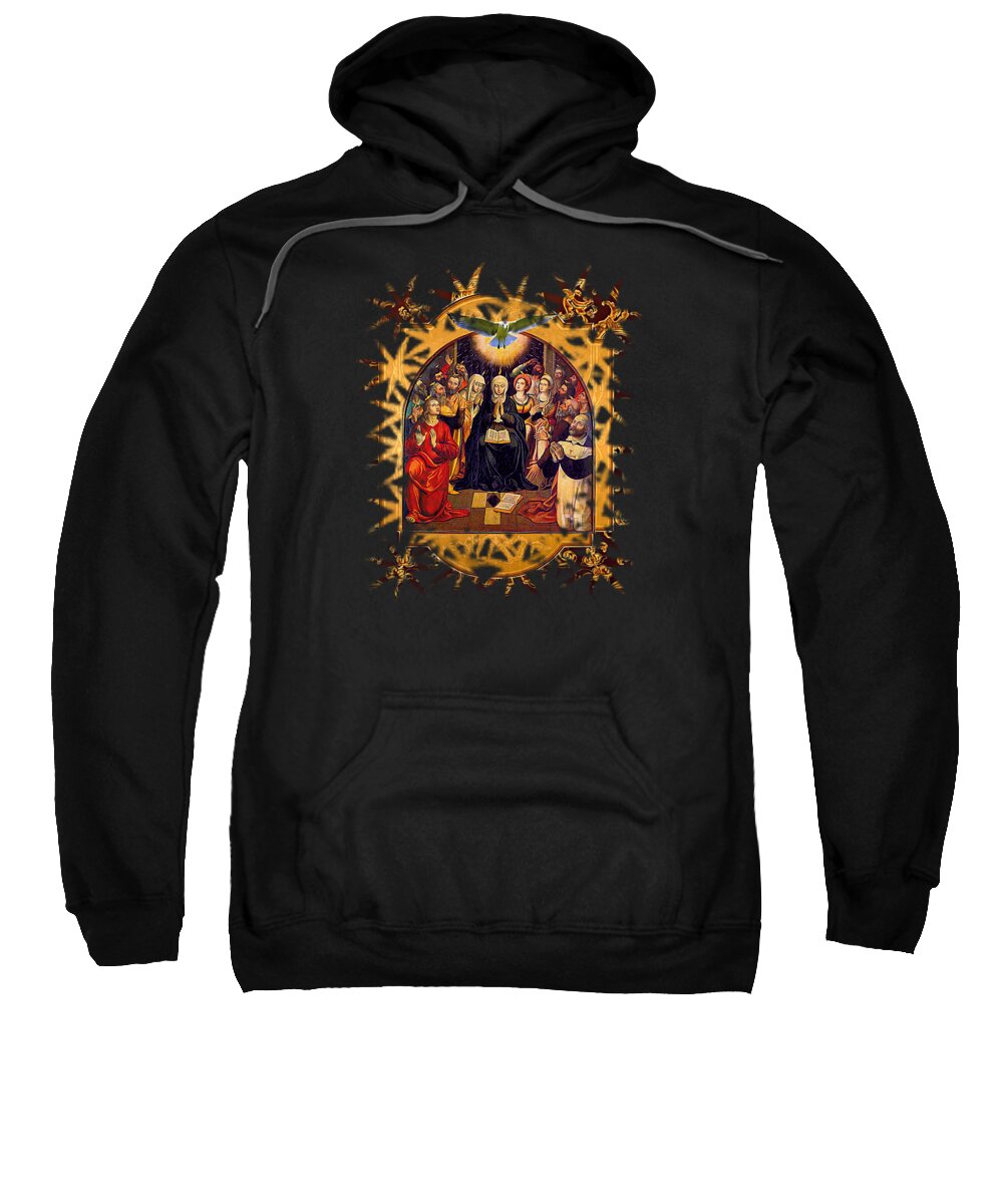 Pentecost Sweatshirt featuring the mixed media Pentecost Virgin Mary and Apostles by Ancient icon