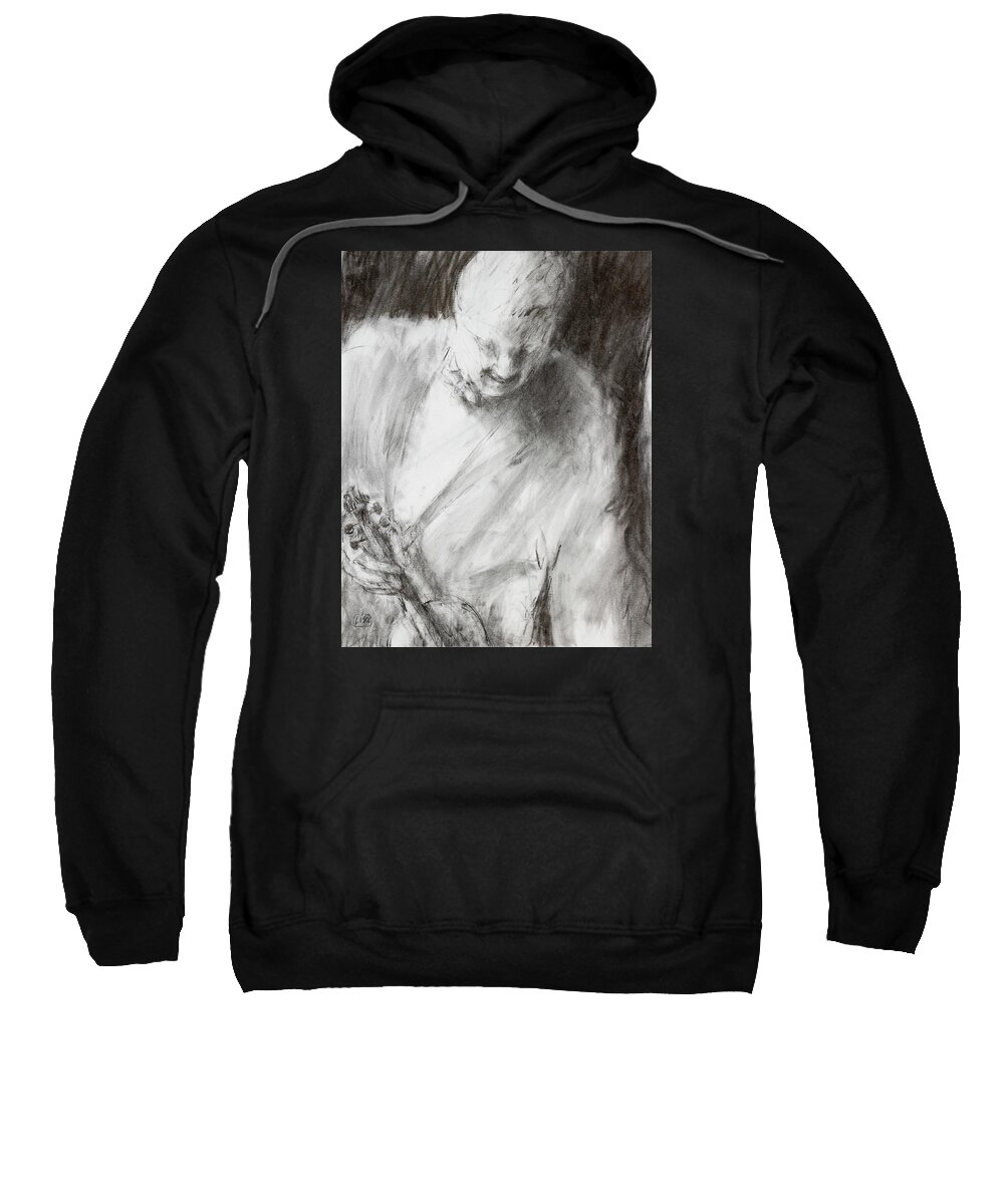 Detroit Symphony Orchestra Sweatshirt featuring the drawing Preparing for a concert at the DSO by Lisa Tennant