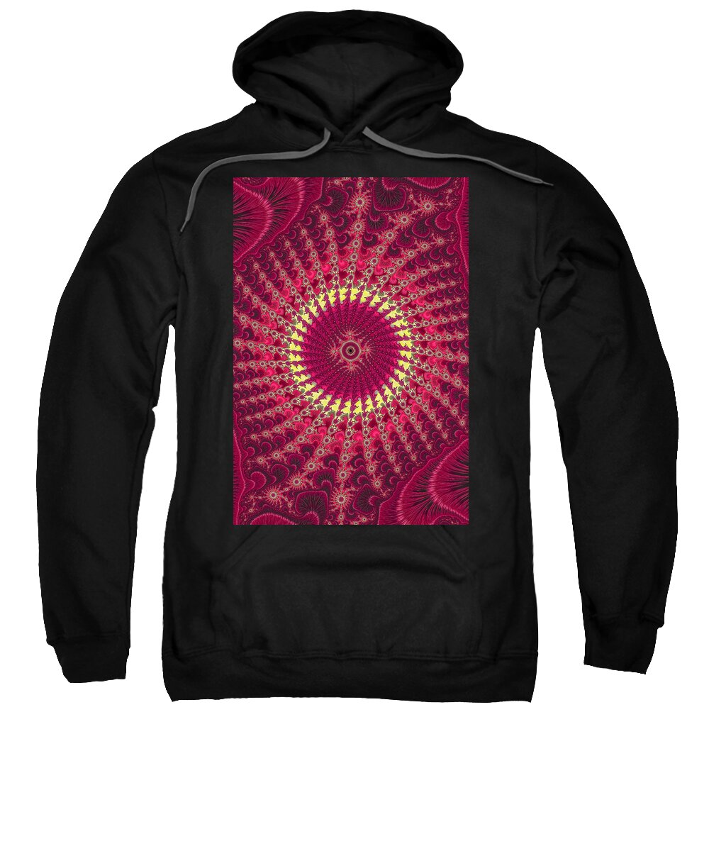 Fractals Sweatshirt featuring the digital art Psychedelic Sun by Vickie Fiveash